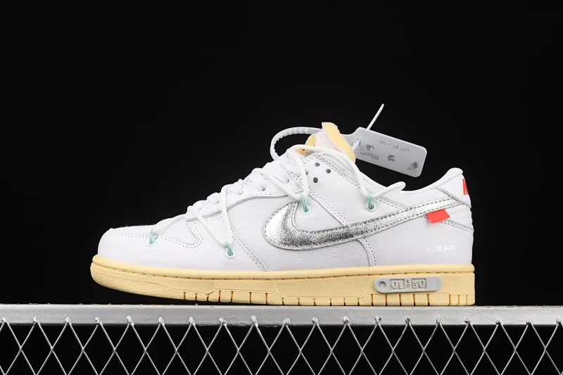 All Categories Nk SB Dunk Series Nk SB Dunk Low Low-top Sneakers J Version OF x Nk Dunk Low "04 of 50" OW White Gray Casual Sports Skateboard Shoes DM1602-127